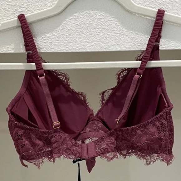 NWT Valery Macarons Lace Triangle Bra Purple / Eggplant (34C) - Picture 5 of 6